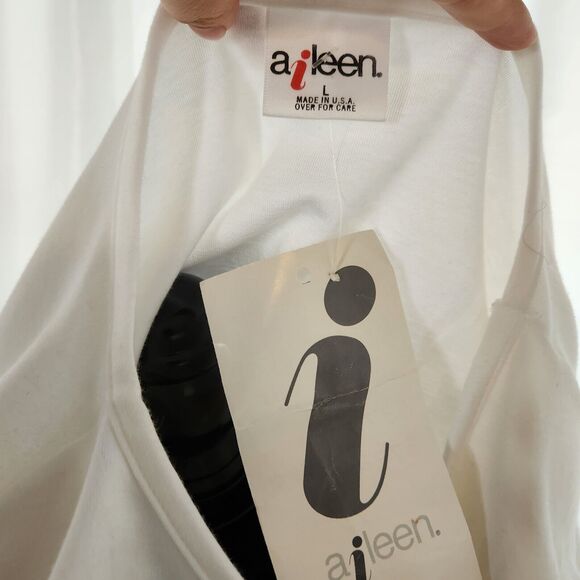 Dead Stock Vintage Aileen Shirt Embroidered Patch Floral Stripe Retro Large - Picture 7 of 13